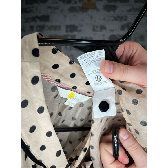 Boden | women sheer blouse velvet polka dots - Picture 13 of 13